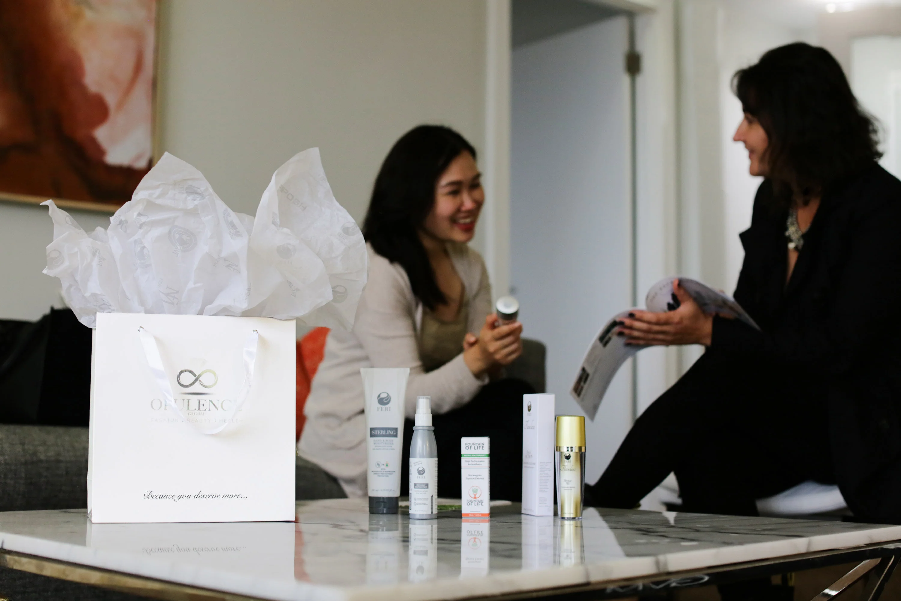 Customer learning more details about product with company staff